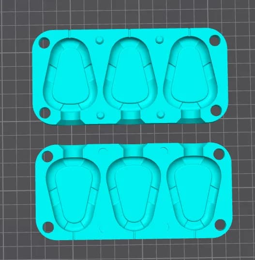 Mold for concrete weights gripa 3х70 gr
