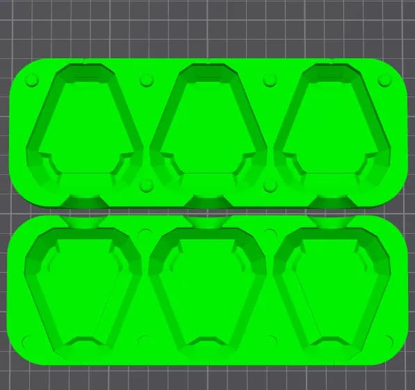 Mold for concrete weights pear triangle 3х120 gr